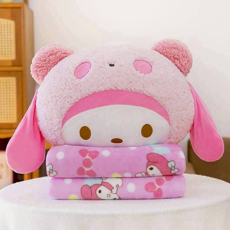 หมอนผ้าห่ม Sanrio ผ้าขน ผ้าห่มด้านในลายตามตัวการ์ตูน ขนาด 100 x 150 cm มีทั้งหมด 3 ลาย น่ารักทุกแบบ