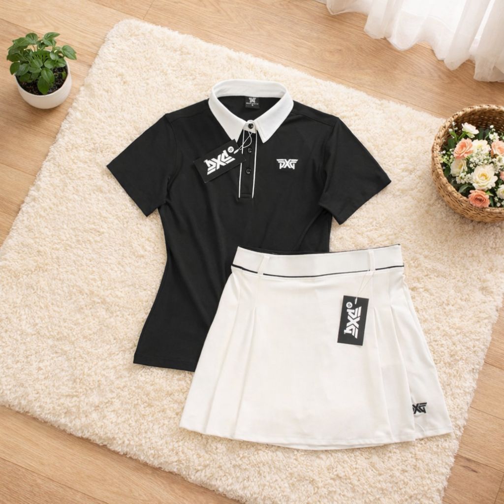 ‼️SALE‼️⛳PXG เซ็ทชุดกอล์ฟผู้หญิง เสื้อ+กระโปรง ผ้านิ่ม ยืดหยุ่นดี กระโปรงมีซับใน