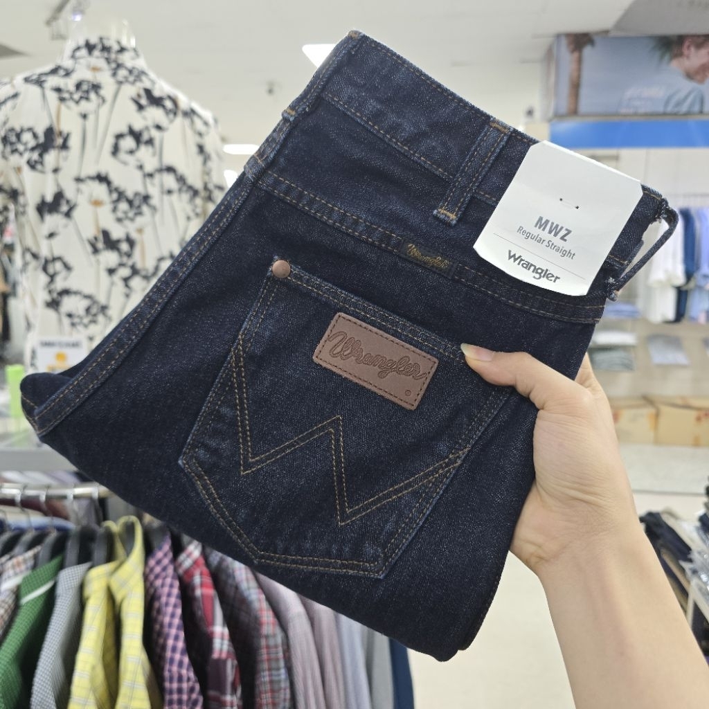 กางเกงยีนส์ Wrangler ผู้ชาย ทรงMWZกระบอกตรง สีDark Blue ผ้าไม่ยืด รุ่น(MMZF39)