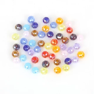 ลูกปัดแก้วคริสตัลหลากสี ขนาด 8mm สำหรับทำสร้อยคอ-สร้อยข้อมือ เครื่องประดับ DIY