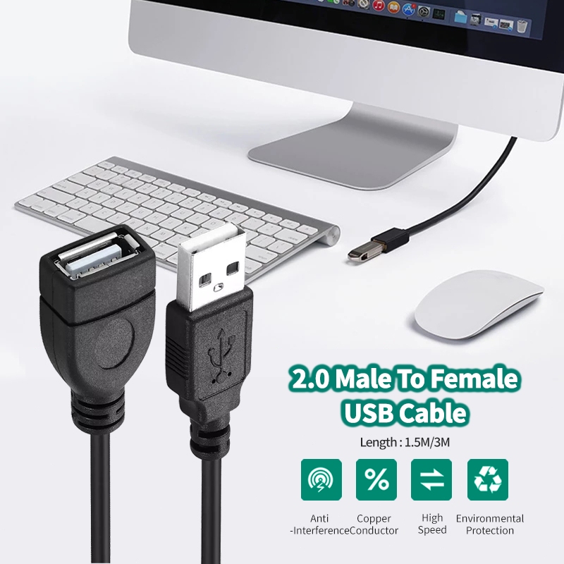 สายต่อ USB 2.0  สายเพิ่มความยาวUSB2.0 สายต่อUSBตัวผู้เป็นตัวเมียMale to Femaleยาว1.5M/3M