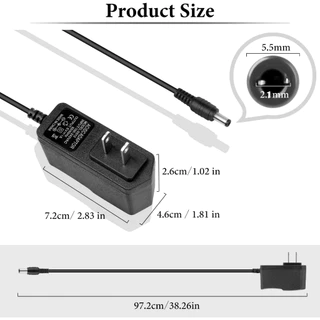 Actual 🇹🇭 อะแดปเตอร์กล้องวงจรปิด 12V 1A/2A หัว 5.5x2.1mm สายชาร์จสำหรับกล้องวงจรปิด COD