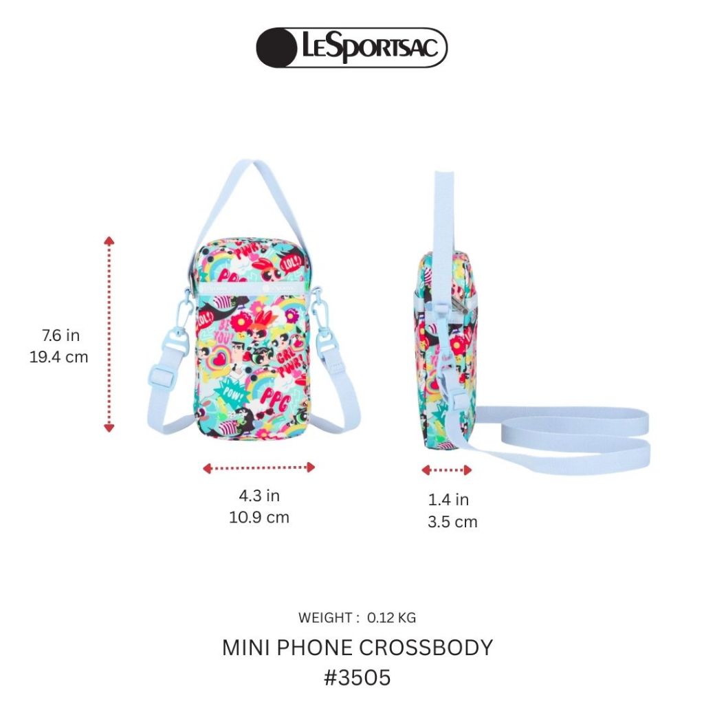 Lesportsac Mini Phone Crossbody Bag กระเป๋าใส่มือถือ Style 3505 Lesportsac x Powerpuff girls ราคา ถูกที่สุด ดีลบีเคเค แกลเลอรีภาพที่ 3