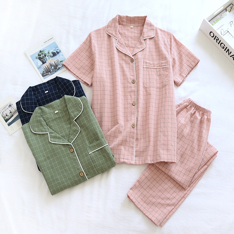 (พร้อมส่ง)🇹🇭💤ชุดนอนผู้ชายผ้าฝ้ายมัสลินหรือผ้าสาลู แขนสั้น-ขาสั้น แขนสั้น ขายาว ผ้านี้ยิ่งซักยิ่งนิ่ม
