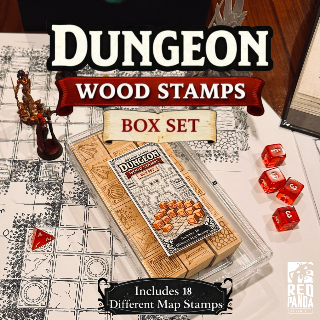 Dungeon Wood Stamps Box Set : 18 ลายไม่ซ้ำกัน สร้าง Map ได้ทุกรูปแบบ + มาพร้อมกล่องเก็บพกพาง่าย