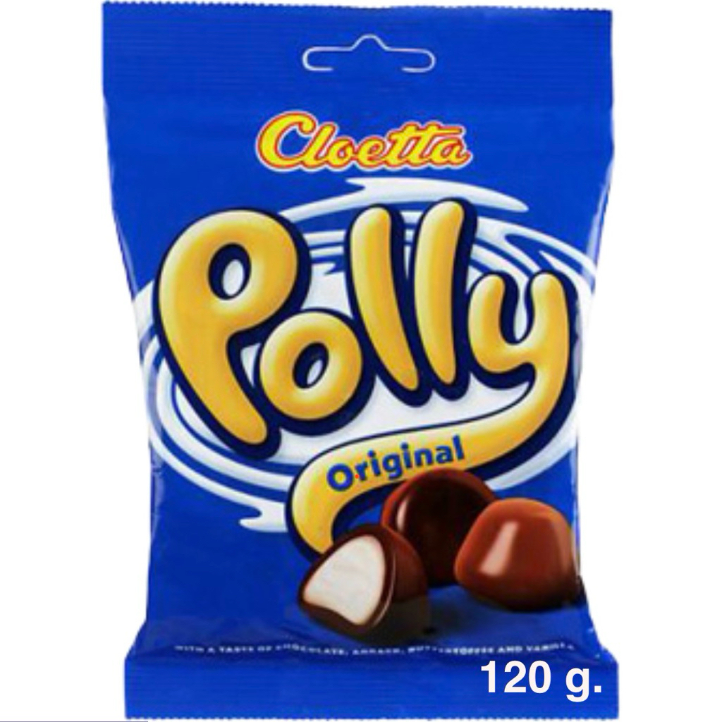 POLLY CHOCOLATE AHLGRENS BILAR EDITION/POLLY LICORICE/POLLY ORIGINAL 100g CLOETTA BRAND พอลลี่ บลู ขนมหวานรสช็อกโกแลตนม