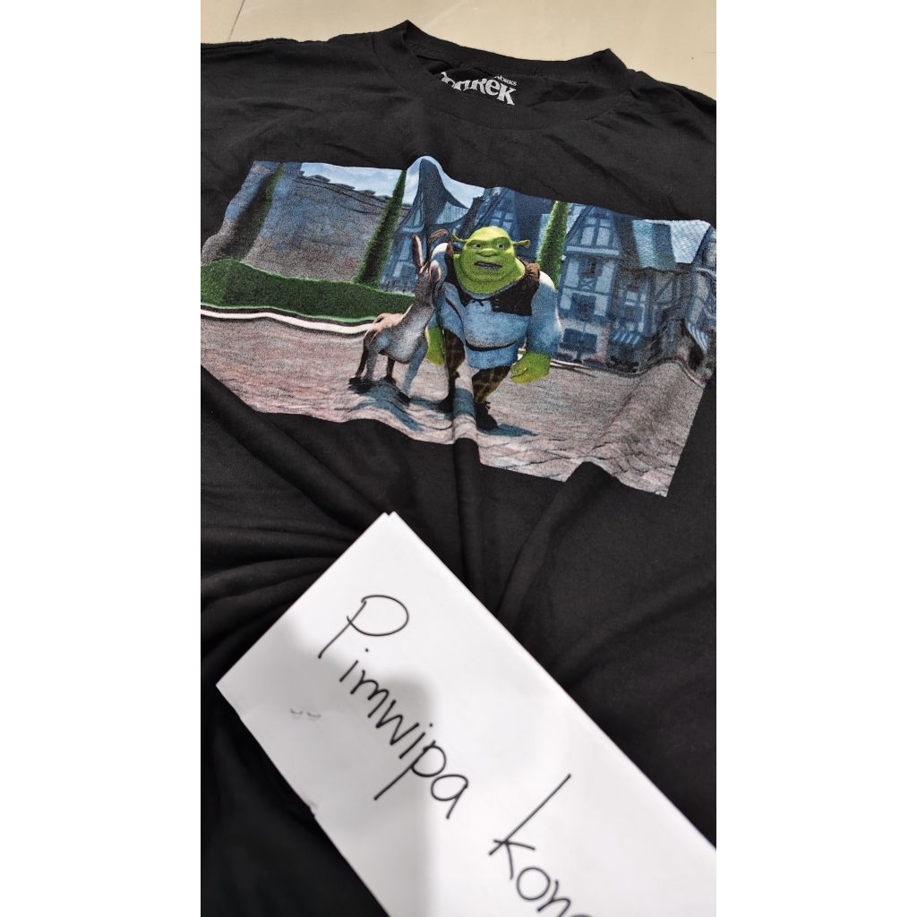 เสื้อการ์ตูนวินเทจ มือ2 เสื้อเชร็คกับดองกี้ เสื้อshrek