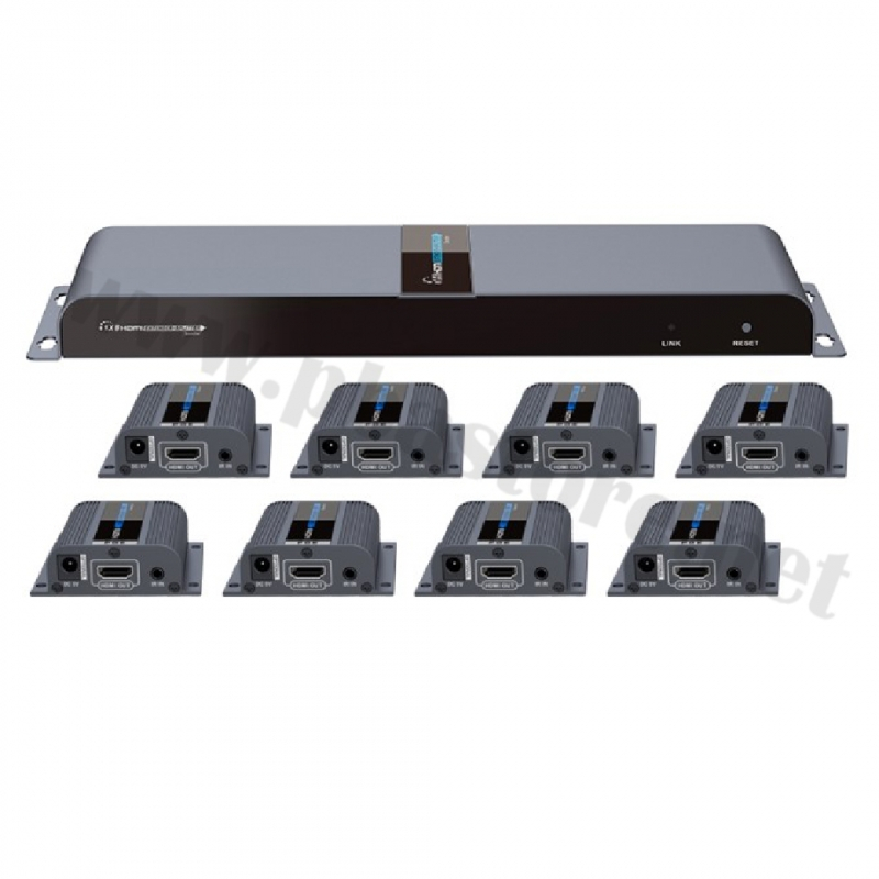 HDMI Extender + Splitter 1 ออก 8 POE Sender (TX1/RX8)