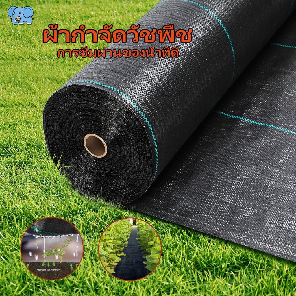 พลาสติกคลุมดิน ผ้าคลุมดิน พลาสติกคลุมหญ้า กำจัดวัชพืช ผ้าคลุมวัชพืช พลาสติกเกรดส่งออก ผสมUV ฆ่าหญ้า 50 เมตร 100 เมตร