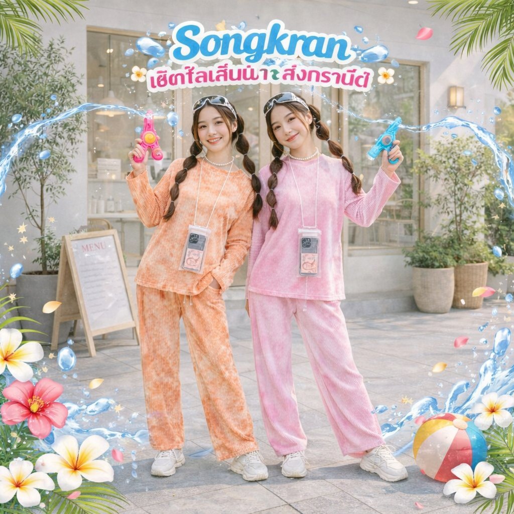 🌈พร้อมส่ง🇹🇭ฟรี🇹🇭COD🎀ลดทั้งร้าน🟠ชุดเซ็ท ผู้หญิง ผ้าอัดพลีท ลายมัดย้อม เสื้อแขนยาว กางเกงขายาว ไทย TZ9987