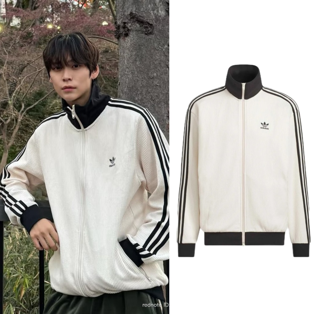 Adidas Waffle Classic Track Top ของแท้จากช็อปเกาหลี✔️ Pre-Order เสื้อแทรคแจ็คเก็ตผ้าวาฟเฟิล
