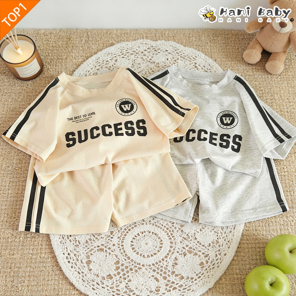 ชุดเสื้อลำลองเด็ก ชุดเด็กแฟชั่น ลายตัวอักษร ผ้ายืด รอบเอวยืดได้ ไซส์80-130