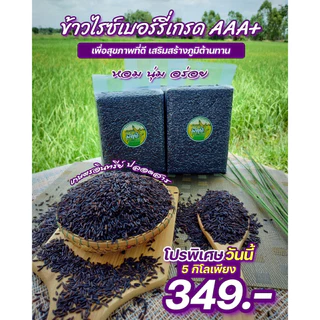 ข้าวไรซ์เบอร์รี่ ตรามีสุข ข้าวกล้อง ทานดีเพื่อสุขภาพ (ซีลสูญญากาศ 1 กิโล 5 ถุง)