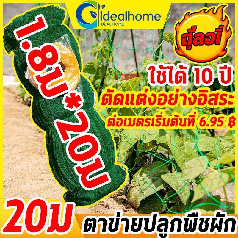 20M 🌱ตาข่ายสำหรับพืชไม้เลื้อย🌱 ตัดแต่งอย่างอิสระ ตาข่ายปลูกพืชผัก ตาข่ายค้างผัก ตาข่ายปลูกผัก ตาข่ายบวบ ตาข่ายแตงกวา