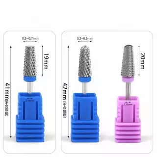หัวเจียรเล็บ คาร์ไบด์ เหล็กสเตนสีเงิน ไม่ร้อนหน้าเล็บ ทนมาก หัวเจียรเล็บ Nail Drill Bits