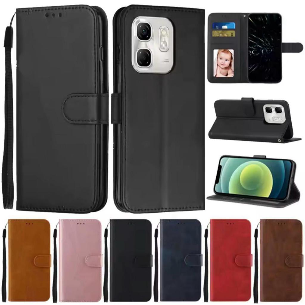 เคสแบบพับได้สำหรับ iNfinix Smart9 / iNfini Hot50i เคสกระเป๋าหนัง ใส่บัตร ป้องกันโทรศัพท์ แม่เหล็กล็อค แถมสาย