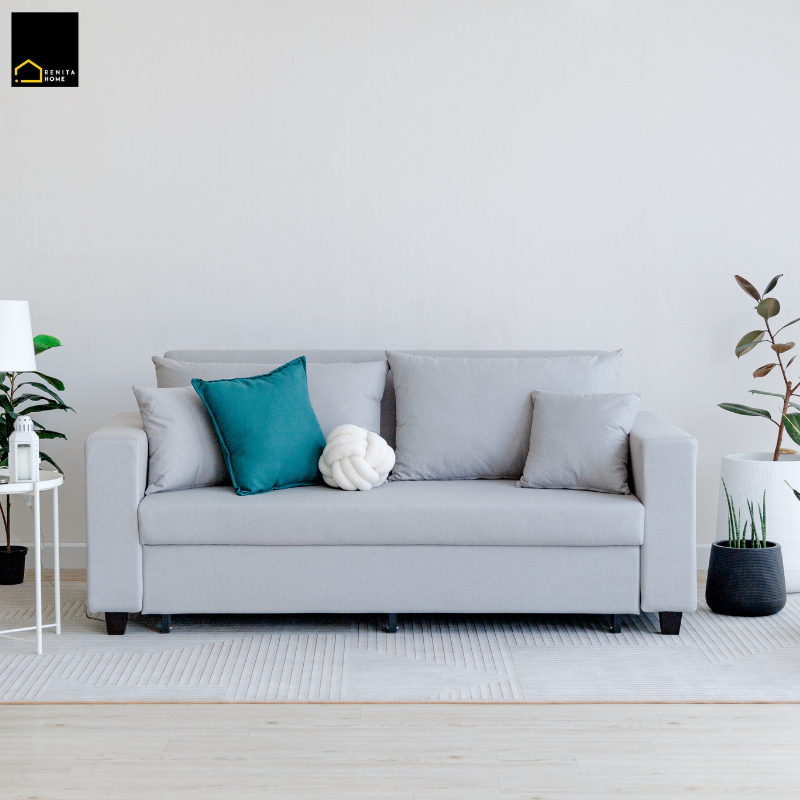 RENITA HOME โซฟาเบดรุ่น Philly  พนักพิงปรับนอนได้ 3 ระดับ กางได้สุด 180 องศา ผ้า VC Fabric [แจ้งสีทา