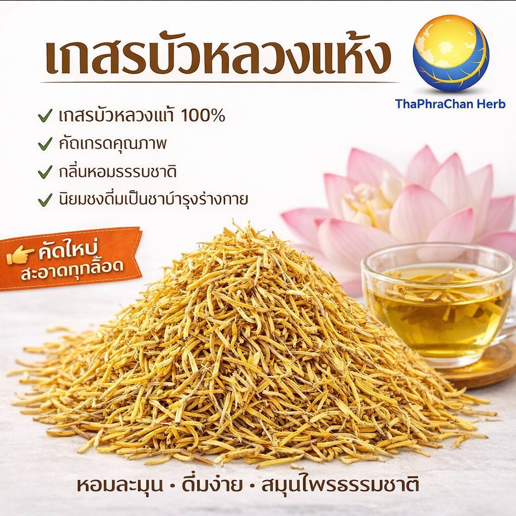 เกสรบัวหลวงอบแห้ง "คัดมือ ด้วยความใส่ใจ"  ชาเกสรบัว ชาดอกไม้ เกสรดอกบัว เกสรบัวหลวง เกสรบัวหลวงแห้ง เกสรบัว บัวหลวง