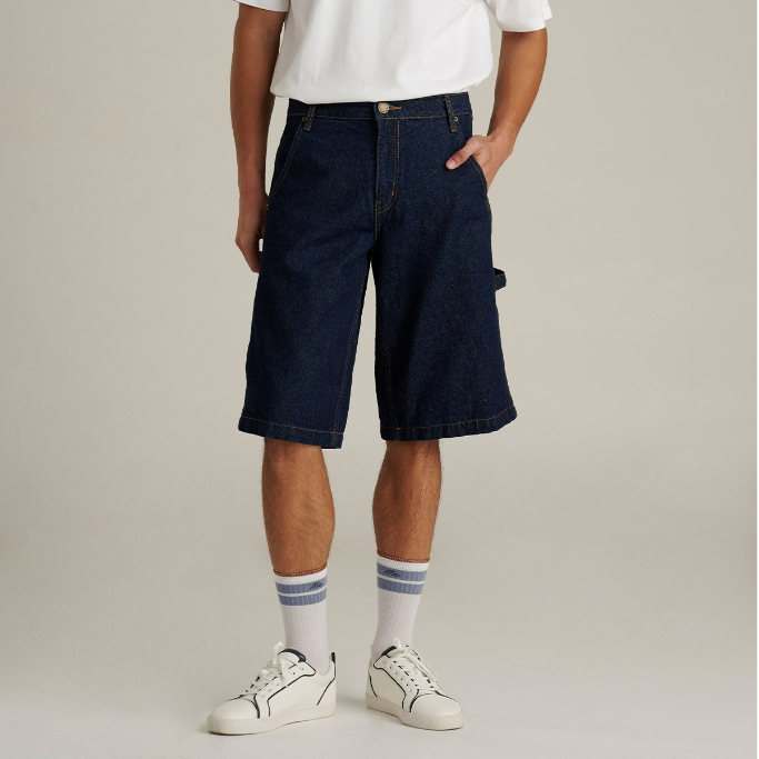 Mc JEANS กางเกงยีนส์ขาสั้น ผู้ชาย เอวกลาง สียีนส์ฟอกเข้ม MAJP089