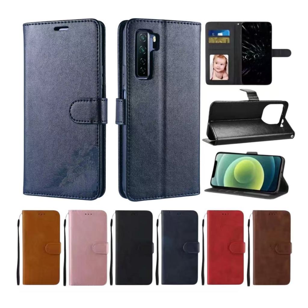 เคสแบบพับได้สำหรับ Huawei Nova7SE เคสกระเป๋าหนัง ใส่บัตร ป้องกันโทรศัพท์ แม่เหล็กล็อค แถมสาย ราคาถูก Shopee Lazada