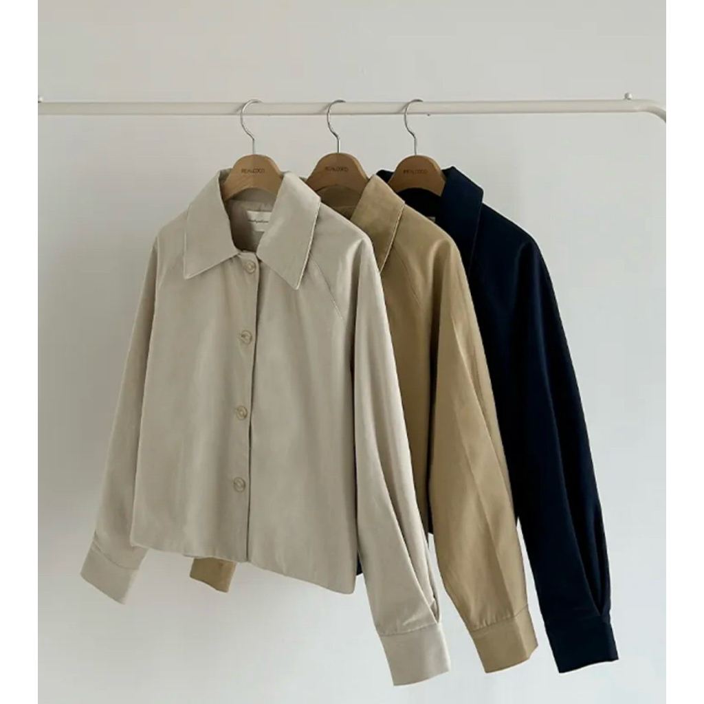พรีออเดอร์เกาหลี [Cropped Jacket🌷/Made] Mute Single Short Trench Coat