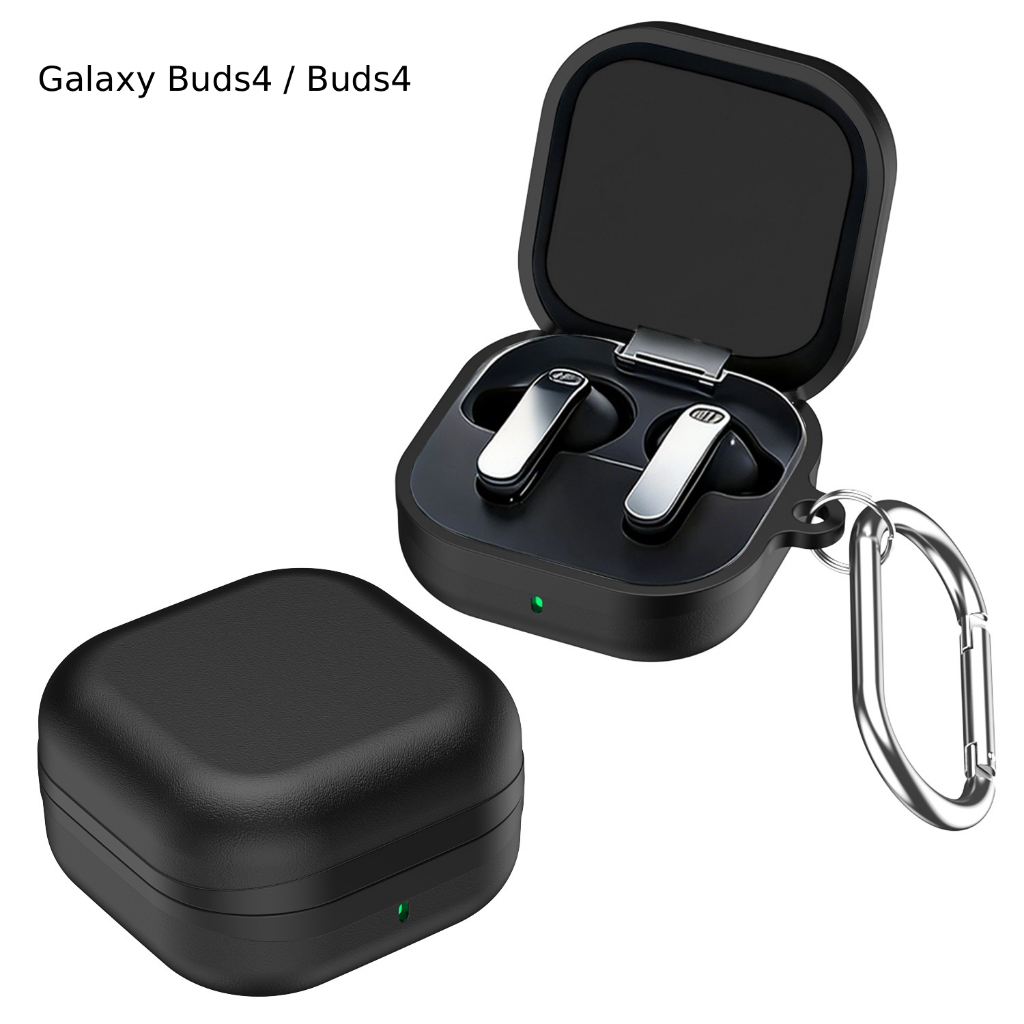 เคส Samsung Galaxy Buds4 / Buds4 Pro  คลิปล็อค ป้องกันหาย ลายคาร์บอน พร้อมที่คล้อง (Model.26-1)