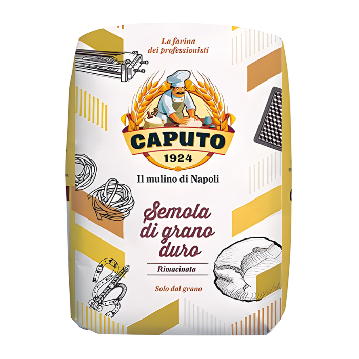 แป้งเซโมลิน่า ละเอียดพิเศษ สำหรับพาสต้า พิซซ่า Semola Rimacinata flour 5kg Caputo brand