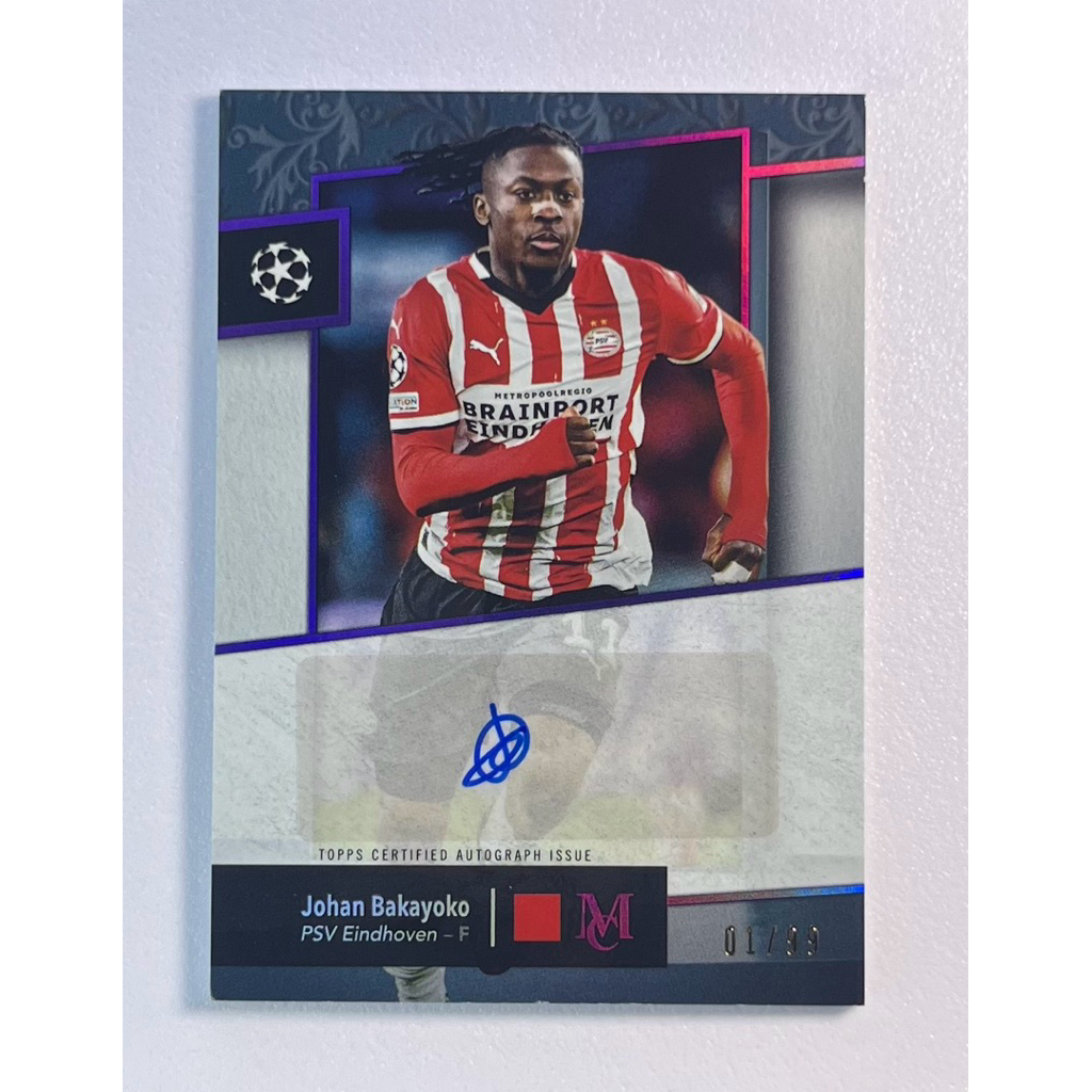 การ์ดฟุตบอลลายเซ็น 2024/25 – Johan Bakayoko Archival Autograph – Topps Museum Collection UEFA Club C