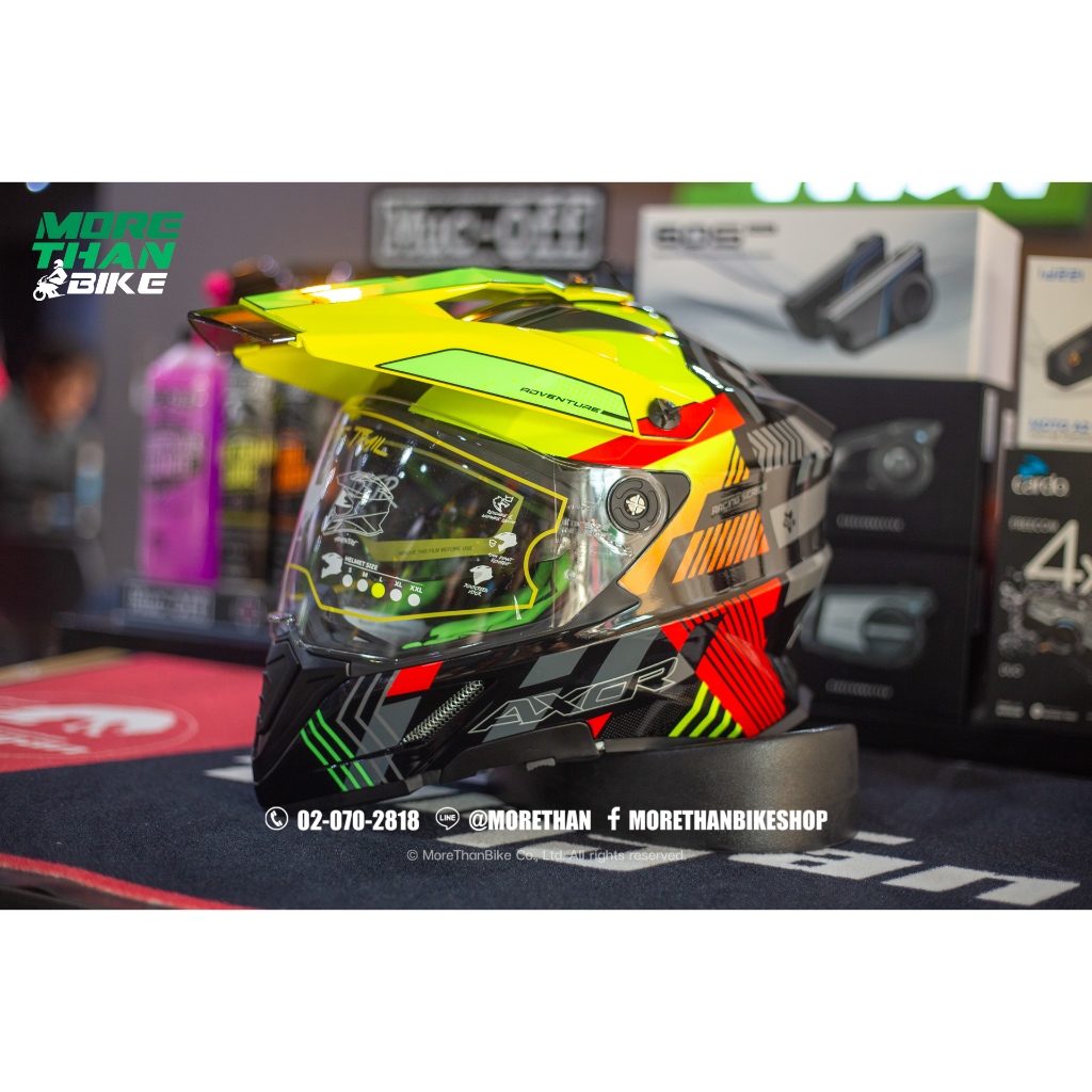 หมวกกันน็อค AXOR รุ่น X-Cross Dual ลาย Gambling Black/Neon