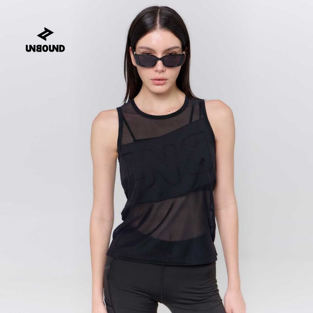 UNBOUND CODE MESH TANK TOP > BLACK เสื้อกล้ามผ้าตาข่ายสีดำ (เฉพาะเสื้อ)