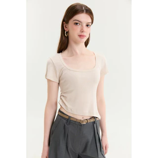 (5สี S-2XL) Muse top - เสื้อยืดย่นข้าง รุ่น T117 - Mesave
