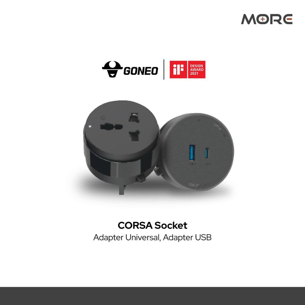 GONEO  เต้ารับสากล เต้ารับ USB สำหรับรางปลั๊กไฟ CORSA รุ่น GS30N และ GS3Q20N