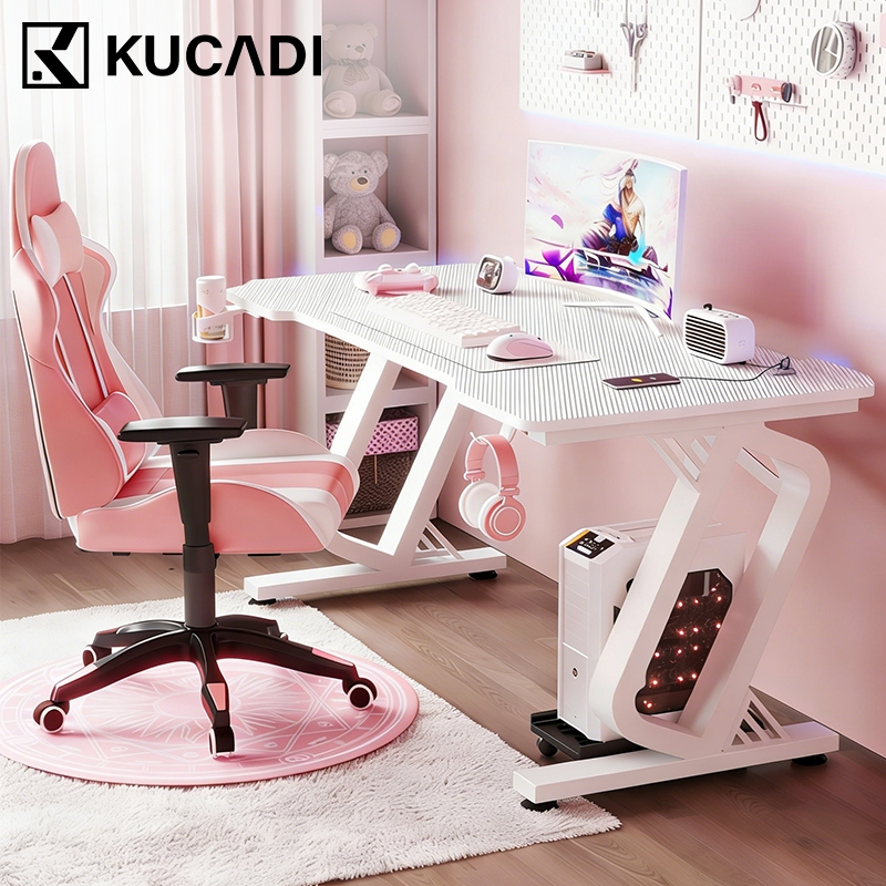 KUCADI โต๊ะคอม โต๊ะเกมมิ่ง  โต๊ะ โต๊ะทำงาน ใช้ได้ทั้งในห้องนอนและสถานที่ทำงาน GamingTable 100/120CM [รับประกัน 5 ปี]