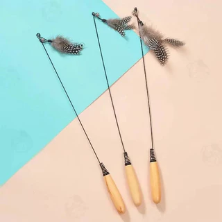 【Furbaby】พร้อมส่ง COD ไม้ล่อแมว ขนนกแมว ไม้ตกแมวมีกระดิ่ง ไม้ยาวทนทาน ของเล่นแมว ของเล่นสัตว์เลี้ยง ไม้แมวขนนก เชือกล่อแ