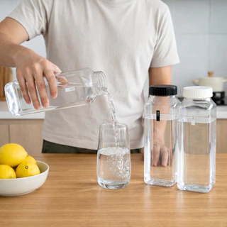 Naikrua ขวดน้ำพลาสติก 3 ชิ้น ความจุ 1,400 มล. มีสเกลบอกปริมาตร ขวดน้ำ Water Bottle