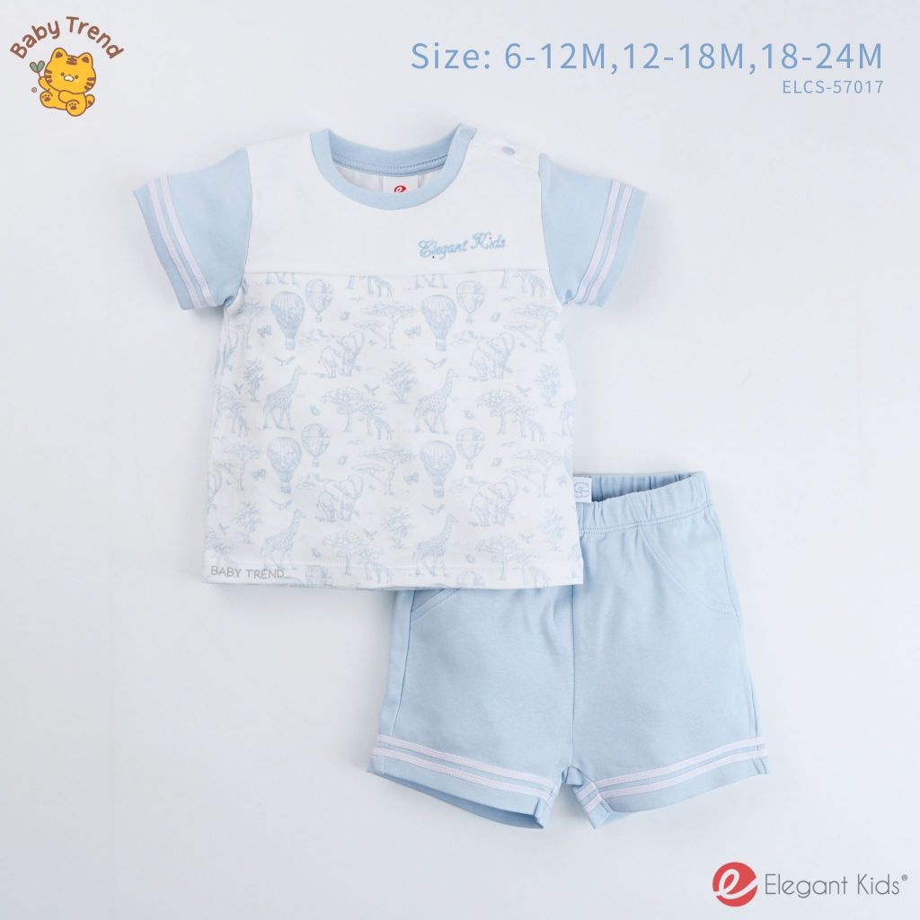 Elegant Kids ชุดเด็กผู้ชาย 6-24เดือน ชุดเสื้อยืดแขนสั้น กางเกงสั้น ลาย ElegantLand | Babytrend