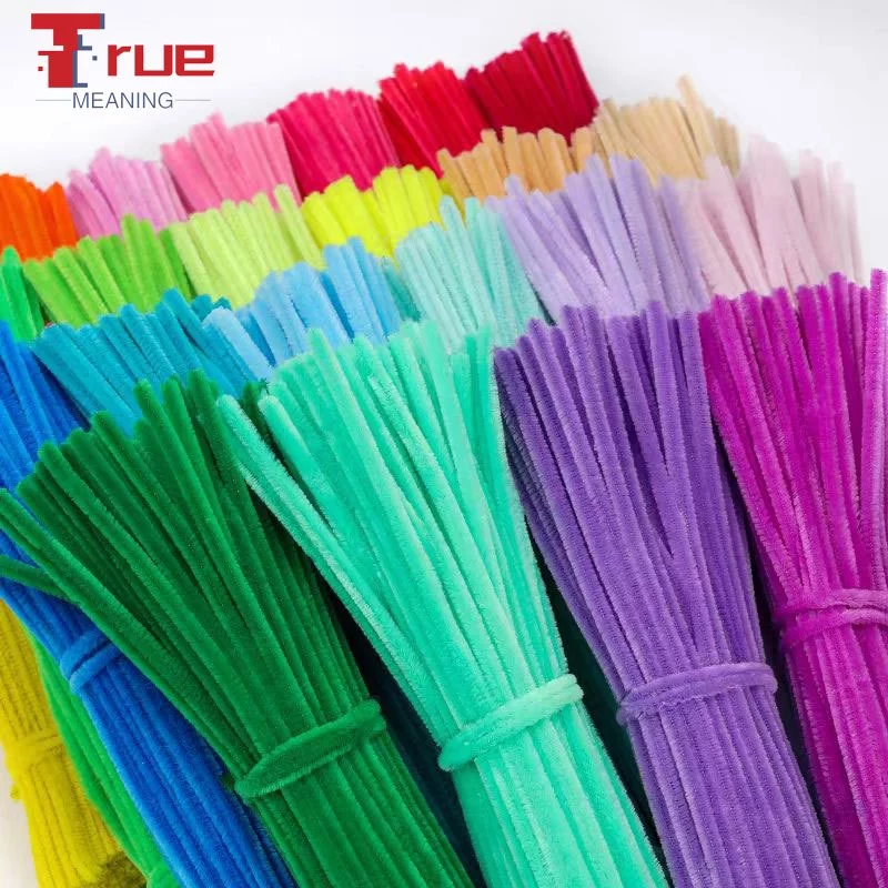 ลวดกำมะหยี่ DIY 100 เส้น ขนฟู หนา 7-8 มม. Chenille Stem ทำดอกไม้ งานประดิษฐ์