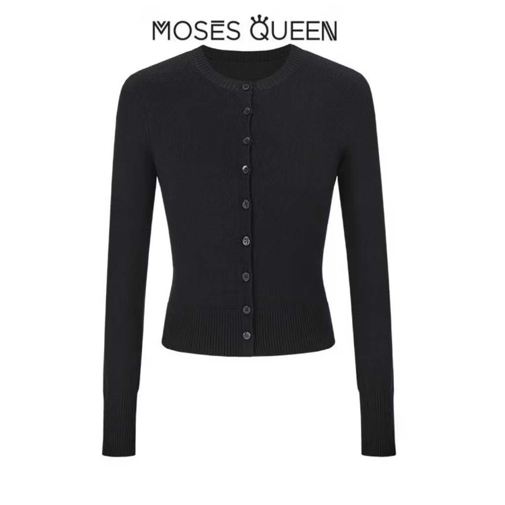 ส่งต่อ Moses Queen เสื้อคาร์ดิแกนถัก สีดำ size L