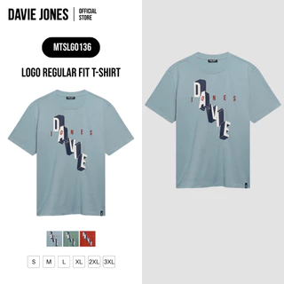 DAVIE JONES [BE FEARLESS] เสื้อยืดผู้ชาย Logo Regular Fit T-Shirt สีฟ้า เขียวอ่อน ส้ม LG0136