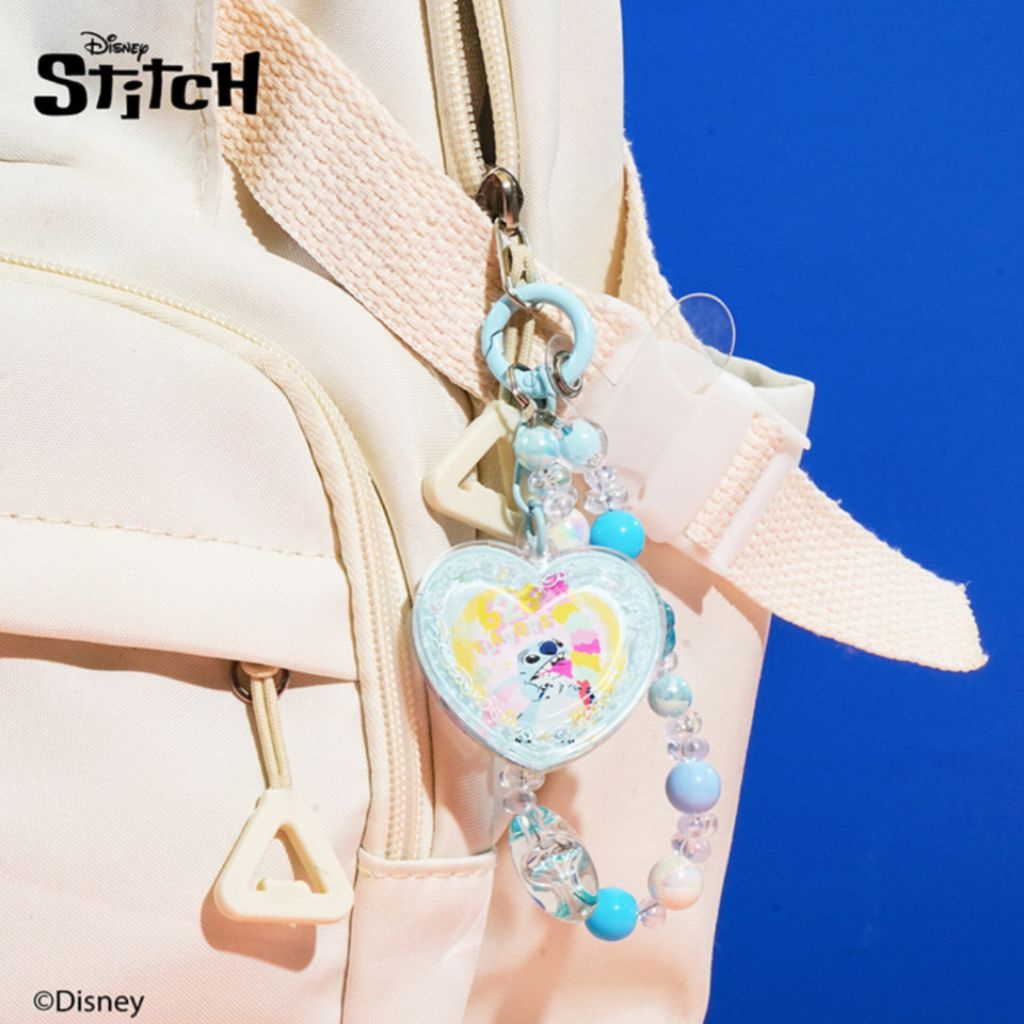 (ลิขสิทธิ์แท้) สายห้อยมือถือ พวงกุญแจลูกปัด Stitch & Angel หัวใจอะคริลิคใส จี้ห้อยกระเป๋านักเรียน ของขวัญวันเกิด ราคา ถูกที่สุด ดีลบีเคเค แกลเลอรีภาพที่ 8
