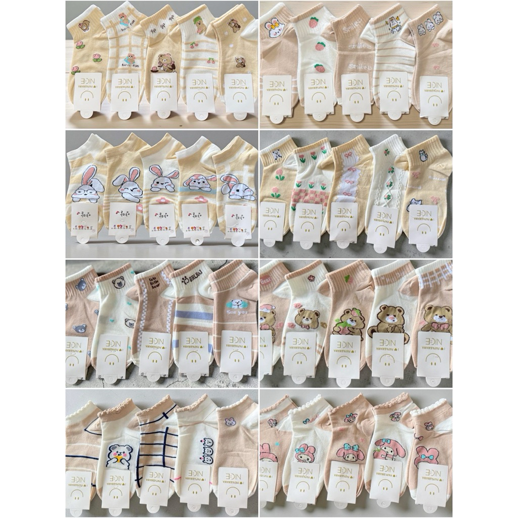 A110 ถุงเท้าข้อสั้น เซต 10-20 คู่ เลือกโทนสี “คละลาย” ผ้านุ่ม ใส่สบาย ราคาถูก