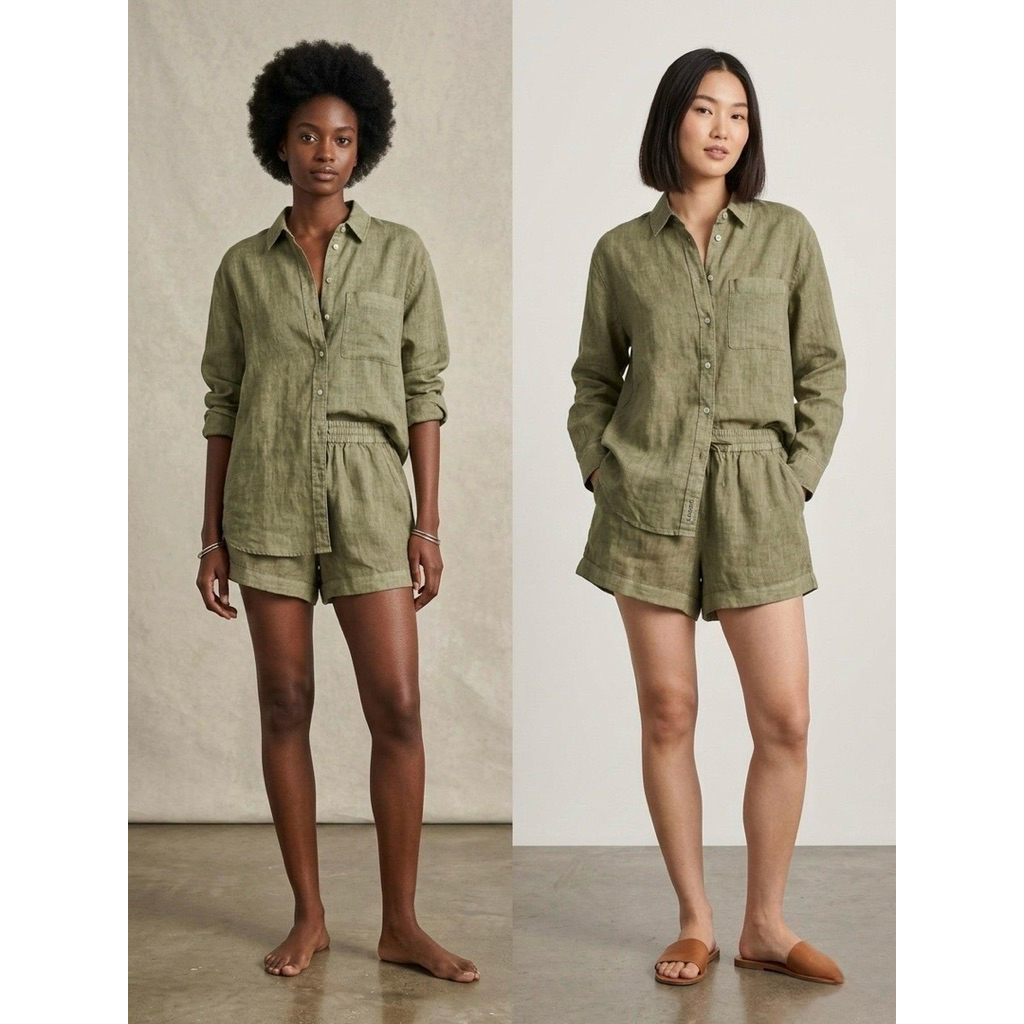 🔥ชุดเซ็ต ผ้าลินิน แบรนด์ Oysho Set Linen ของแท้ 100%
