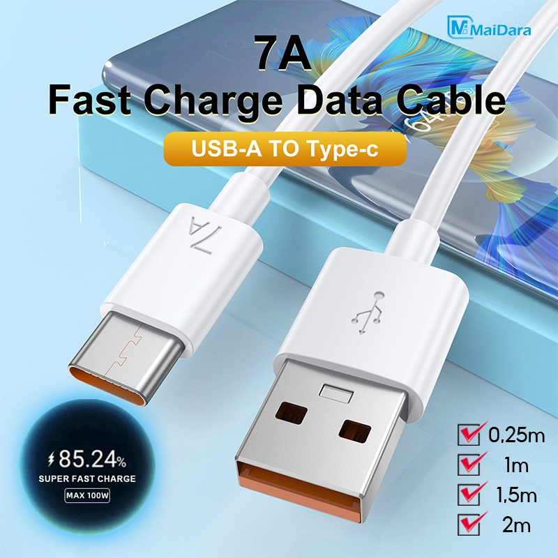 สายชาร์จ Type-C ชาร์จเร็ว สำหรับ ชาร์จด่วน ไฟเร็ว ซิงค์ข้อมูลอย่างเสถียร สายชาร์จแท้7A Super Fast Charging Cable