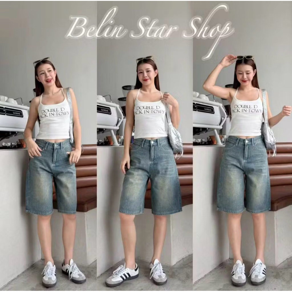 ส่งต่อ Belin star กางเกงยีนส์ทรง 5 ส่วน สี Vintage Fade