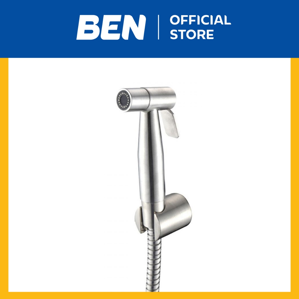 BEN ชุดสายฉีดชำระสแตนเลส หัวฉีดชำระเป็น สแตนเลส 304 มาพร้อมสายเเละขอแขวนครบชุด  BN DK22