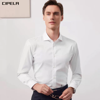 CIPELA เสื้อเชิ้ตแขนยาวชาย สีพื้น เสื้อเชิ้ตชาย เชิ้ตทำงาน เชิ้ตลำลองชาย ผ้านิ่ม ใส่สบาย ยับยาก ผ้าไม่ร้อน