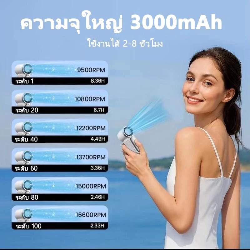 พัดลมพกพา ปรับความเร็วได้ thumbnail 6