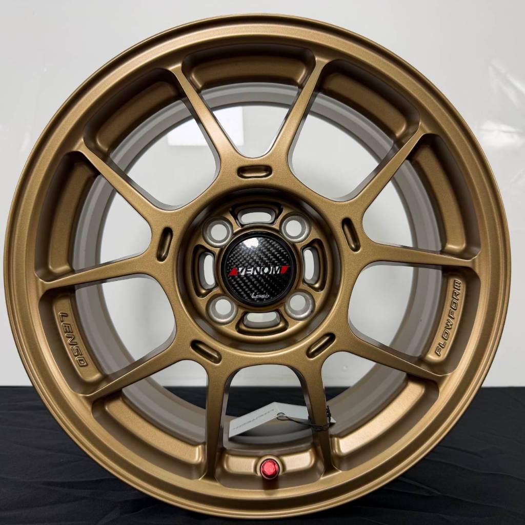 ล้อแม็กLenso V1N Venom LITETECH+ สีทองแดง ขอบ 15นิ้ว กว้าง 7 นิ้ว 4รู100 Offset35