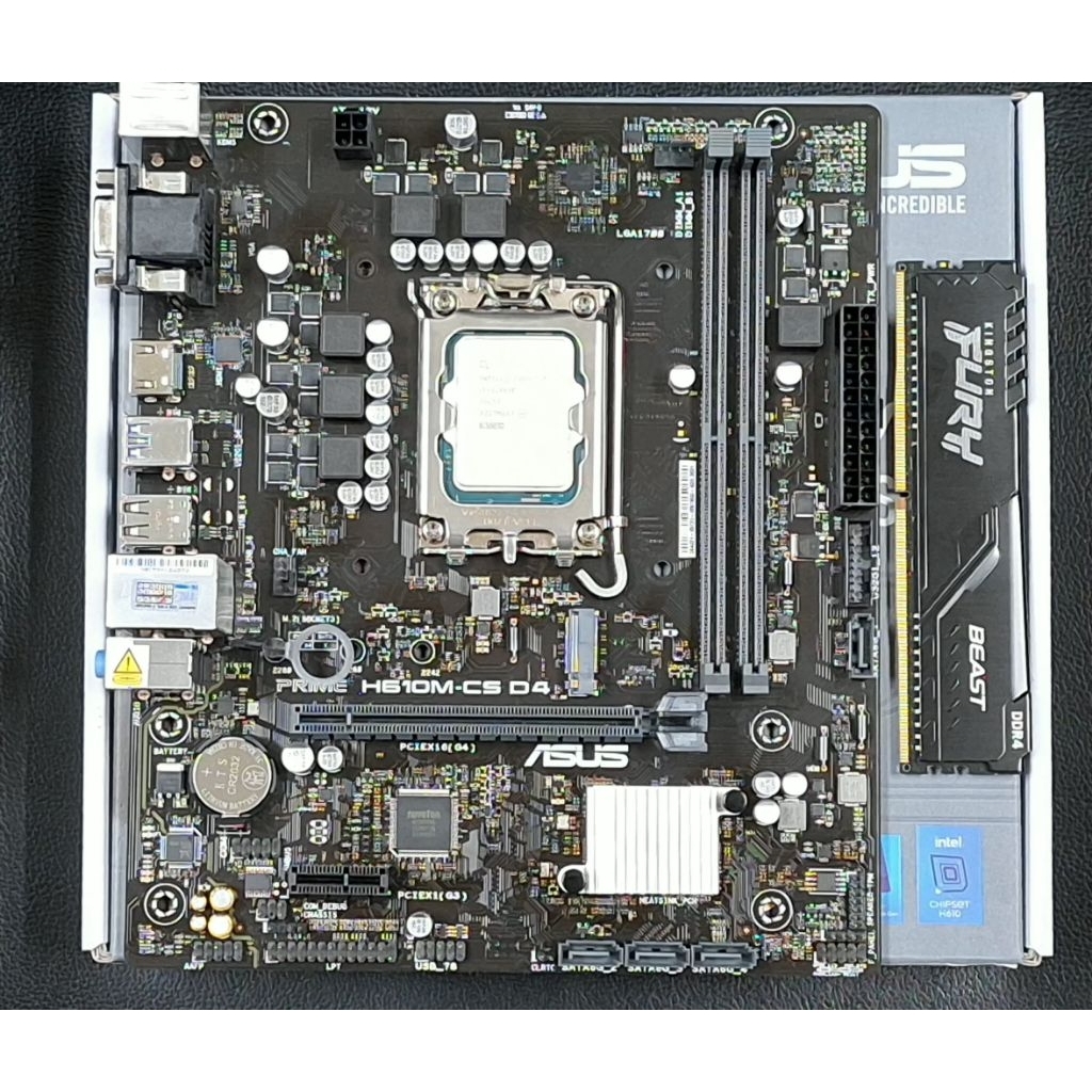 Setมือ✌️CPU intel core i5 12400f+mainboard ASUS PRIME  h610m-cs ddr4 ram 8g สภาพดี