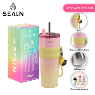 SEALN (26 ออนซ์)แก้วกาแฟสแตนเลสซับเซรามิกพร้อมฝาปิดขวดสูญญากาและความเย็นศสามารถ เก็บความร้อน ของขวัญที่ดีที่สุด